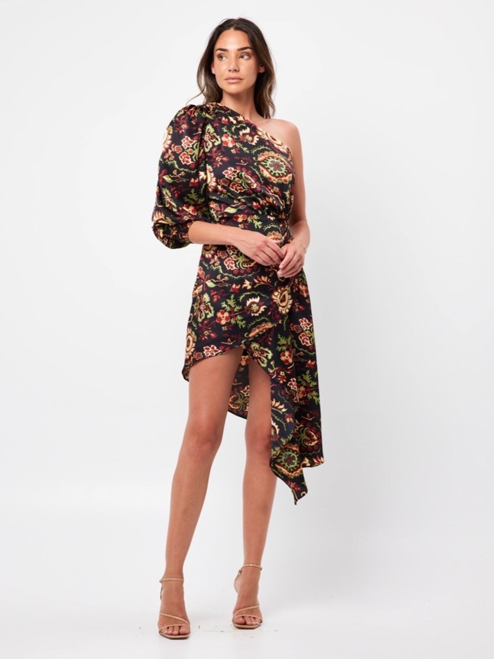 Elliatt Hadley One Shoulder Floral Cocktail Dress XS